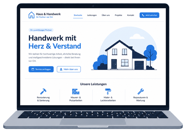 Webdesign Beispiel für eine lokale Handwerker-Website